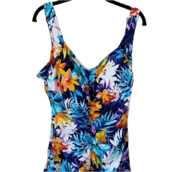 Maxine of Hollywood swimsuit 1x full coverage tropical‎ floral - Picture 7 of 7